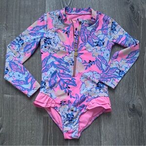 NWOT Lilly Pulitzer Pink and Blue Floral Bodysuit size 6